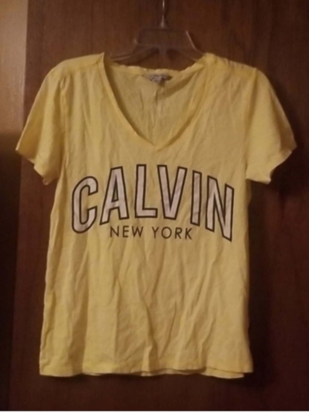 Calvin Klein Jeans Yellow V-Neck Logo Tee
